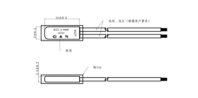 電熱膜溫度開(kāi)關(guān)-尺寸圖